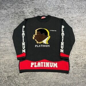 VTG Platinum Fubu Fat Albert Sweater Mens 3XL Black Streetwear Hip-Hop 90s Y2K